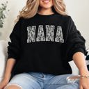 Large Black Nana Faux Lace Coquette Varsity Mother's Day Elegant Vintage Cozy Edition Sweatshirt