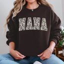 XL Dark Chocolate Nana Faux Lace Coquette Varsity Mother's Day Elegant Vintage Cozy Edition Sweatshirt