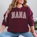 XXXL Maroon Nana Faux Lace Coquette Varsity Mother's Day Elegant Vintage Cozy Edition Sweatshirt