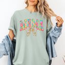 Small Sage Painted Mama Dalmatian Print Bow Ribbon Coquette Mother's Day Design Comfort Colors Tee