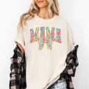 XXXL Ivory Cream Painted Mama Dalmatian Print Bow Ribbon Coquette Mother's Day Design Comfort Colors Tee