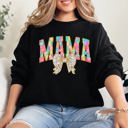XXL Black Painted Mama Dalmatian Print Bow Ribbon Coquette Mother's Day Cozy Warm Sweatshirt