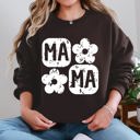 Large Dark Chocolate Retro Floral Mama Vintage Mother's Day Charming Floral Pattern Celebration Sweatshirt