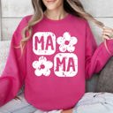 XXXL Crunchberry Bright Pink Retro Floral Mama Vintage Mother's Day Charming Floral Pattern Celebration Sweatshirt