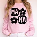 XL Light Pink Retro Floral Mama Vintage Mother's Day Charming Floral Pattern Celebration Sweatshirt