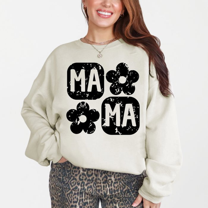 Retro Floral Mama Vintage Mother's Day Charming Floral Pattern Celebration Sweatshirt