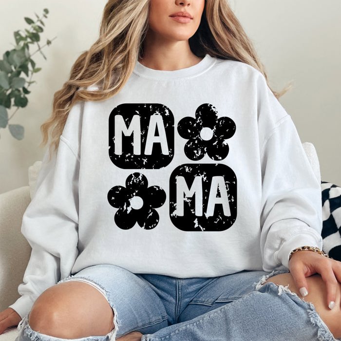 Retro Floral Mama Vintage Mother's Day Charming Floral Pattern Celebration Sweatshirt