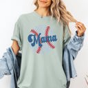 XXL Sage Retro Leopard Baseball Mama Sports Mother's Day Edition Graphic Comfort Colors Tee
