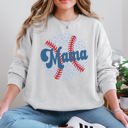 XXL Ash Light Gray Retro Leopard Baseball Mama Sports Mother's Day Celebration Vintage Graphic Sweatshirt