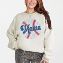 Small Sand Retro Leopard Baseball Mama Sports Mother's Day Celebration Vintage Graphic Sweatshirt