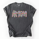 Large Pepper Dark Gray Amen Christian Gospel Faith Floral Flowers Bright Colorful Pastels Comfort Colors Tee