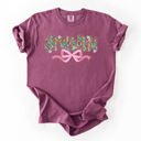  Grandma Mother's Day Ribbon Bow Floral Pastel Colorful Blossom Celebration Comfort Colors Tee