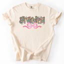 XXL Ivory Cream Grandma Mother's Day Ribbon Bow Floral Pastel Colorful Blossom Celebration Comfort Colors Tee