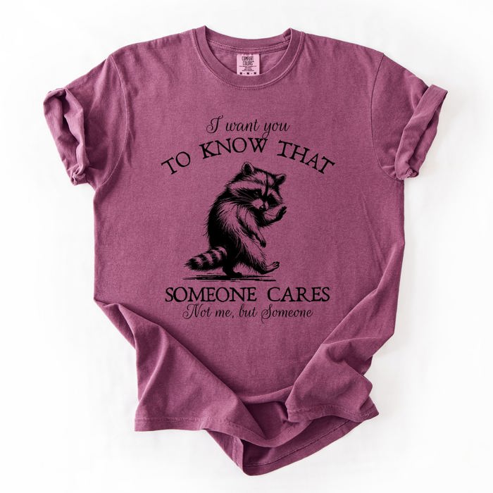 I Want You To Know That Someone Cares Raccoon Mental Health Awareness Comfort Colors Tee