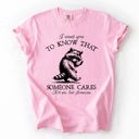XXL Blossom Light Pink I Want You To Know That Someone Cares Raccoon Mental Health Awareness Comfort Colors Tee