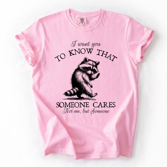 I Want You To Know That Someone Cares Raccoon Mental Health Awareness Comfort Colors Tee