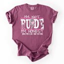 Large Berry Red I'm Not Rude, I'm Honest, You're Just Sensitive, Funny, Sarcastic, Sassy Comfort Colors Tee