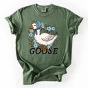 Small Moss Dark Green Mama Goose Mother's Day Celebration Design With Sass And Heart Comfort Colors Tee