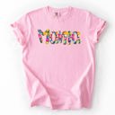 XL Blossom Light Pink Mama Floral Pastel Garden Mother's Day Floral Print With Bright Blossoms And Spring Cheer Comfort Colors Tee