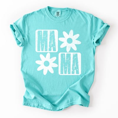 Mama Minimalist Graphic Flowers Mother's Day Floral Message For Moms Comfort Colors Tee