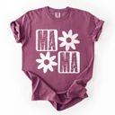 Large Berry Red Mama Minimalist Graphic Flowers Mother's Day Floral Message For Moms Comfort Colors Tee