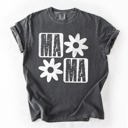 Small Pepper Dark Gray Mama Minimalist Graphic Flowers Mother's Day Floral Message For Moms Comfort Colors Tee