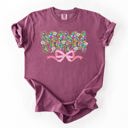  Mama Floral Ribbon Bow Mother's Day Pastel Bouquet Bright Colorful Flowers Comfort Colors Tee