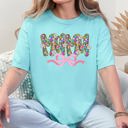 Small Chalky Mint Mama Floral Ribbon Bow Mother's Day Pastel Bouquet Bright Colorful Flowers Comfort Colors Tee