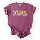 Large Berry Red Nana Floral Bright Pastel Garden Bouquet With Radiant Vibrant Blooms Comfort Colors Tee