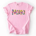 XL Blossom Light Pink Nana Floral Bright Pastel Garden Bouquet With Radiant Vibrant Blooms Comfort Colors Tee