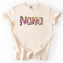 Large Ivory Cream Nana Floral Bright Pastel Garden Bouquet With Radiant Vibrant Blooms Comfort Colors Tee