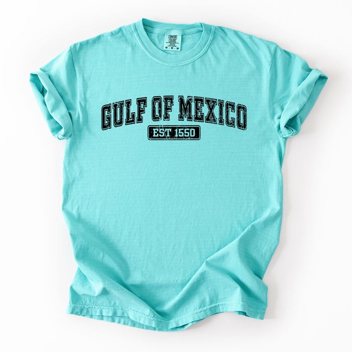 Retro Gulf Of Mexico Varsity Vintage Established 1550 Heritage Edition Premium Comfort Colors Tee