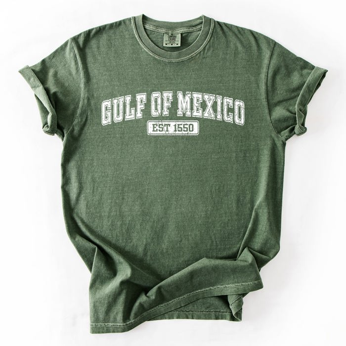 Retro Gulf Of Mexico Varsity Vintage Established 1550 Heritage Edition Premium Comfort Colors Tee
