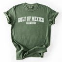 Medium Moss Dark Green Retro Gulf Of Mexico Varsity Vintage Established 1550 Heritage Edition Premium Comfort Colors Tee