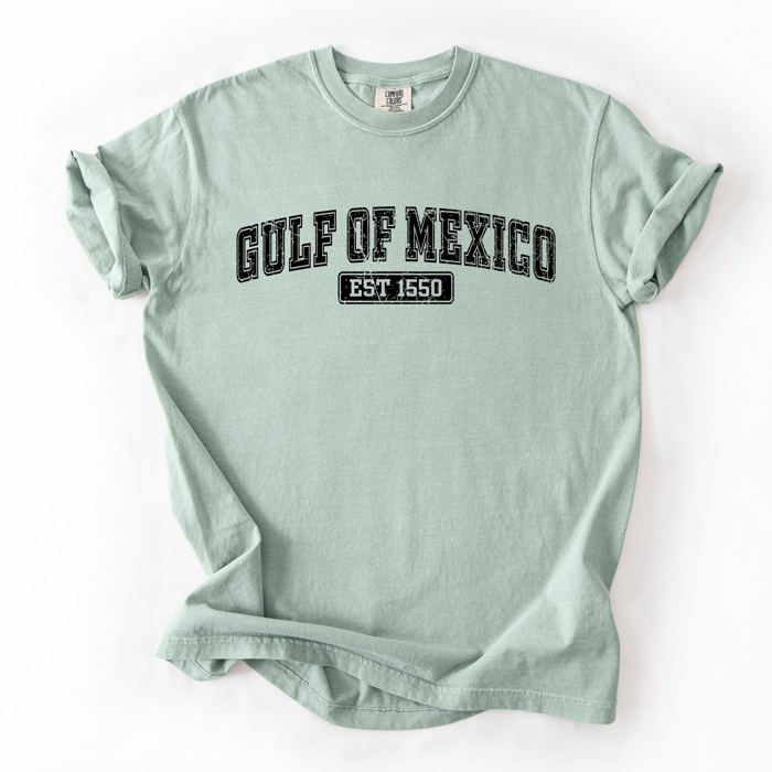 Retro Gulf Of Mexico Varsity Vintage Established 1550 Heritage Edition Premium Comfort Colors Tee