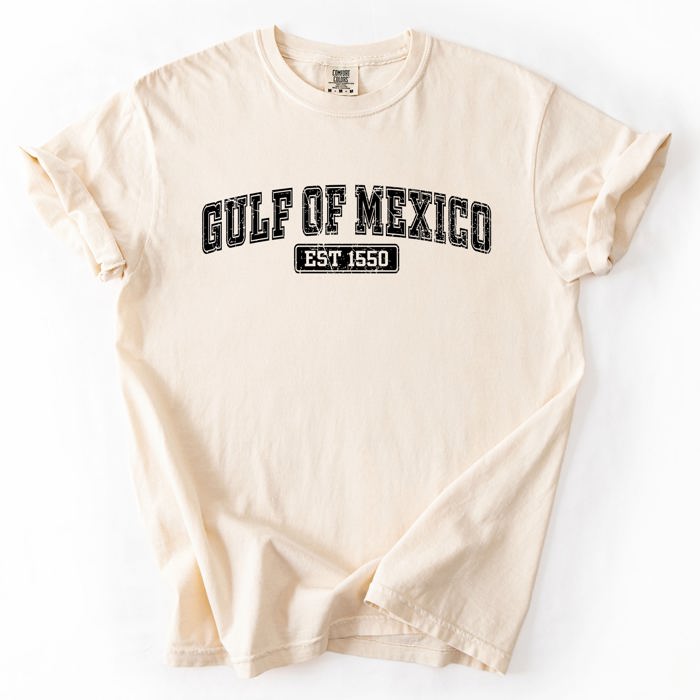 Retro Gulf Of Mexico Varsity Vintage Established 1550 Heritage Edition Premium Comfort Colors Tee