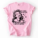 Medium Blossom Light Pink Size Matters Coffee Lover Sarcastic Rude Hilarious Bold Witty Comfort Colors Tee