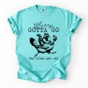 Small Chalky Mint Sorry Gotta Go Vibes Are Off Raccoon And Chicken Sarcastic Saying Comfort Colors Tee