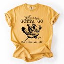 XL Mustard Sorry Gotta Go Vibes Are Off Raccoon And Chicken Sarcastic Saying Comfort Colors Tee