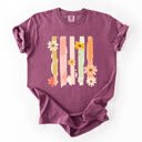 Small Berry Red Spring Floral Brush Strokes Comfort Colors Tee
