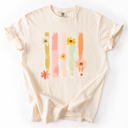 XXL Ivory Cream Spring Floral Brush Strokes Comfort Colors Tee