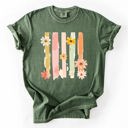 Large Moss Dark Green Spring Floral Brush Strokes Comfort Colors Tee