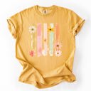 XXL Mustard Spring Floral Brush Strokes Comfort Colors Tee