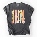 XL Pepper Dark Gray Spring Floral Brush Strokes Comfort Colors Tee