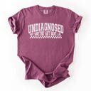 Small Berry Red Undiagnosed, But Something Ain't Right Funny Tism Mental Health Sassy Comfort Colors Tee