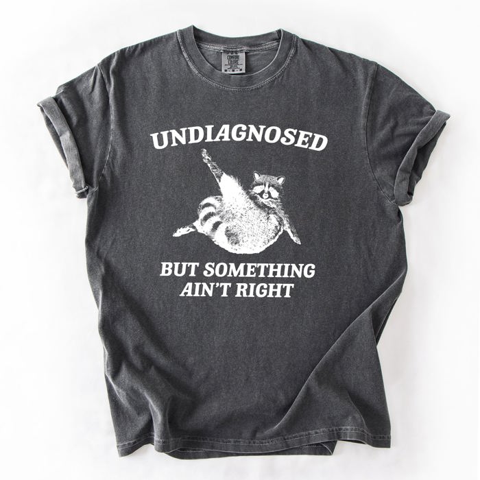 Undiagnosed, But Something Ain't Right, Raccoon Illustrated Graphic Comfort Colors Tee