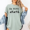 XL Sage Ew People Sarcasm Cats Cat Lover Animal Lover Funny Sarcastic Comfort Colors Tee