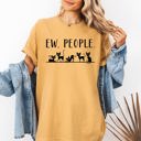 Large Mustard Ew People Sarcasm Cats Cat Lover Animal Lover Funny Sarcastic Comfort Colors Tee