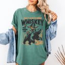 Medium Light Green I Don't Always Drink Whiskey Cowgirl Bear Rodeo Western Desert Country Comfort Colors Tee
