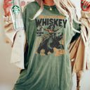 Medium Moss Dark Green I Don't Always Drink Whiskey Cowgirl Bear Rodeo Western Desert Country Comfort Colors Tee